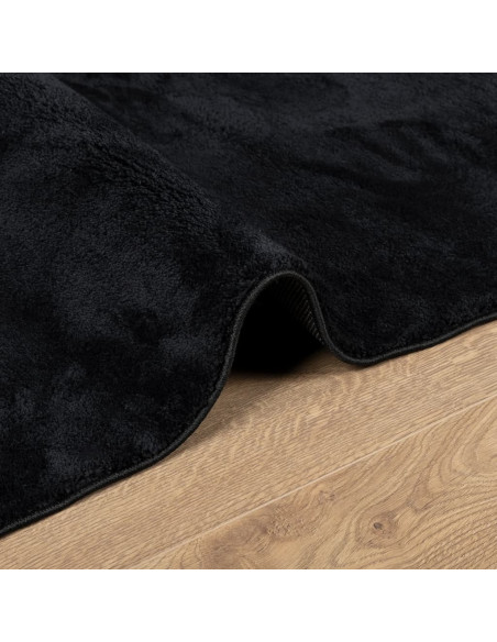 Tappeto OVIEDO a Pelo Corto Nero 120x120 cm