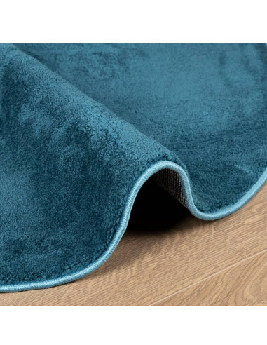 Tappeto OVIEDO a Pelo Corto Turchese Ø 160 cm