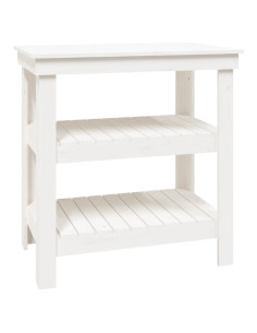 Banco da Lavoro Bianco 78,5x50x80 cm in Legno Massello di Pino