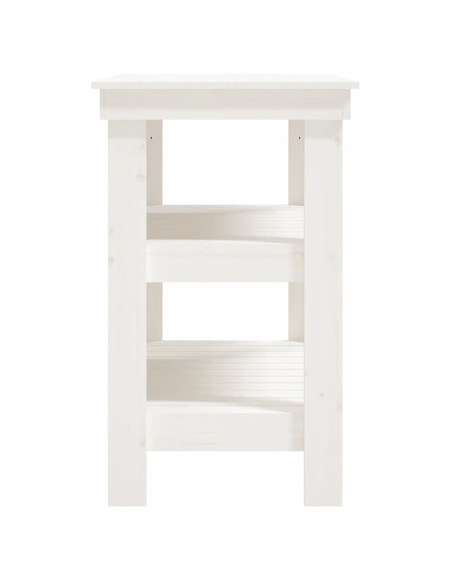 Banco da Lavoro Bianco 78,5x50x80 cm in Legno Massello di Pino
