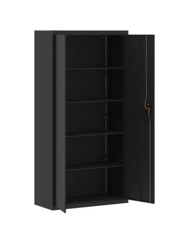 Armadio Classificatore Nero 90x40x180 cm in Acciaio