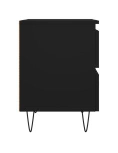 Comodini 2pz Neri 40x35x50 cm in Legno Multistrato