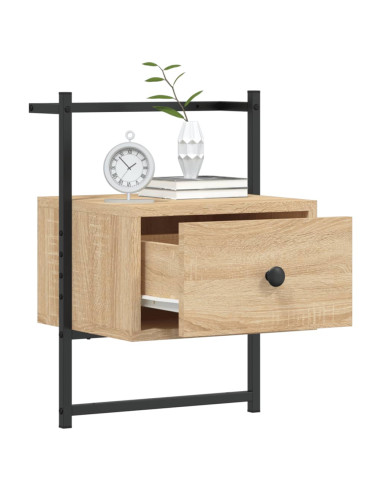 Comodino a Muro Rovere Sonoma 35x30x51 cm Legno Multistrato