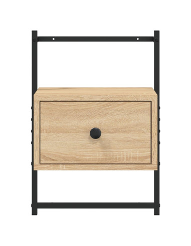 Comodino a Muro Rovere Sonoma 35x30x51 cm Legno Multistrato