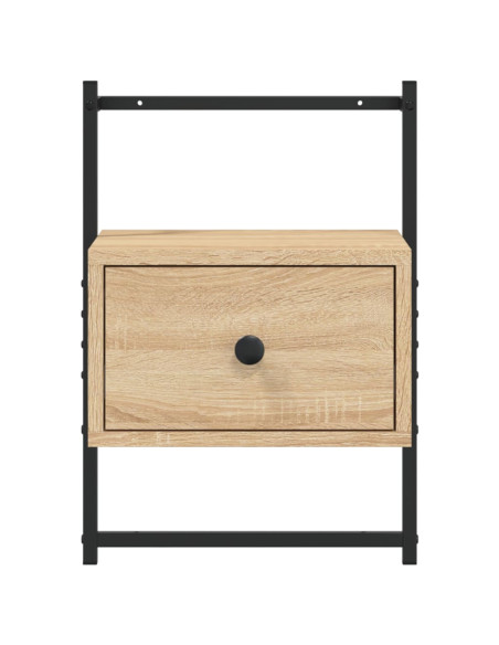 Comodino a Muro Rovere Sonoma 35x30x51 cm Legno Multistrato