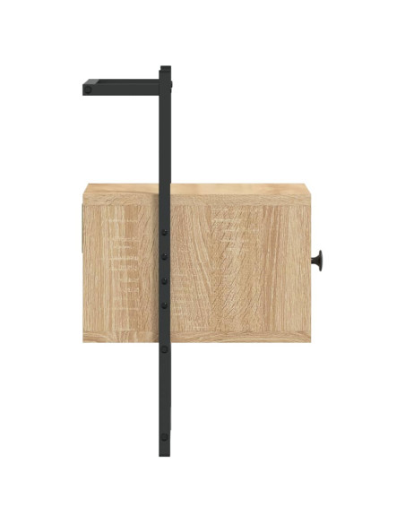 Comodino a Muro Rovere Sonoma 35x30x51 cm Legno Multistrato