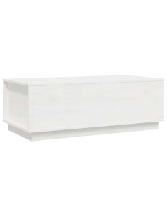 Tavolino da Salotto Bianco 100x50x35 cm Legno Massello di Pino