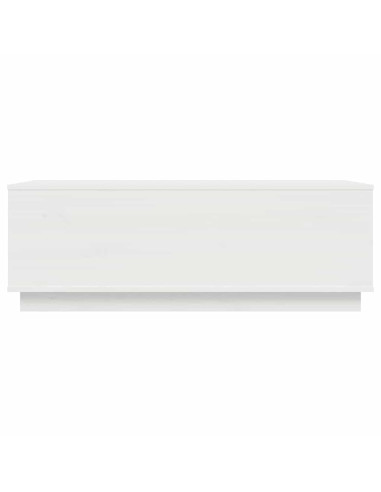 Tavolino da Salotto Bianco 100x50x35 cm Legno Massello di Pino