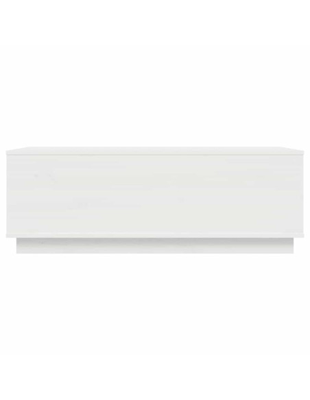 Tavolino da Salotto Bianco 100x50x35 cm Legno Massello di Pino