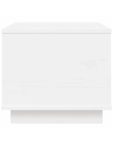 Tavolino da Salotto Bianco 40x50x35 cm Legno Massello di Pino