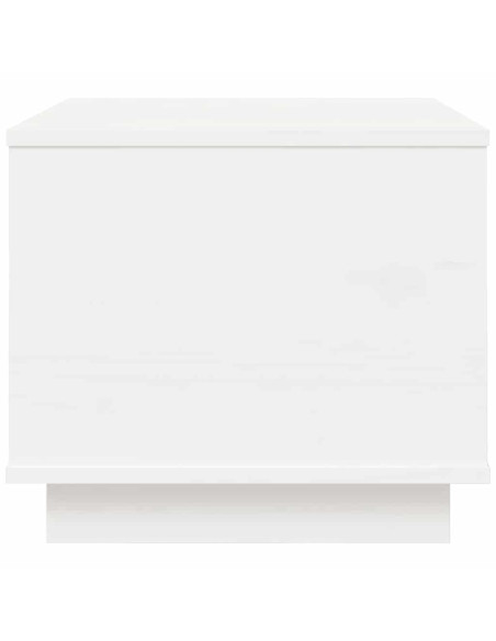 Tavolino da Salotto Bianco 40x50x35 cm Legno Massello di Pino