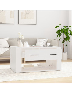 Tavolino da Salotto Bianco 80x50x40 cm in Legno Multistrato 2