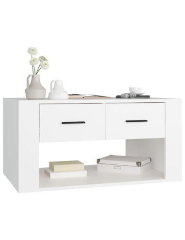 Tavolino da Salotto Bianco 80x50x40 cm in Legno Multistrato