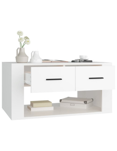 Tavolino da Salotto Bianco 80x50x40 cm in Legno Multistrato