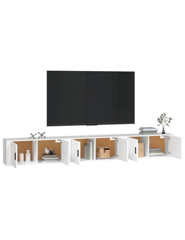 Mobili Porta TV a Parete 3 pz Bianco 100x34,5x40 cm