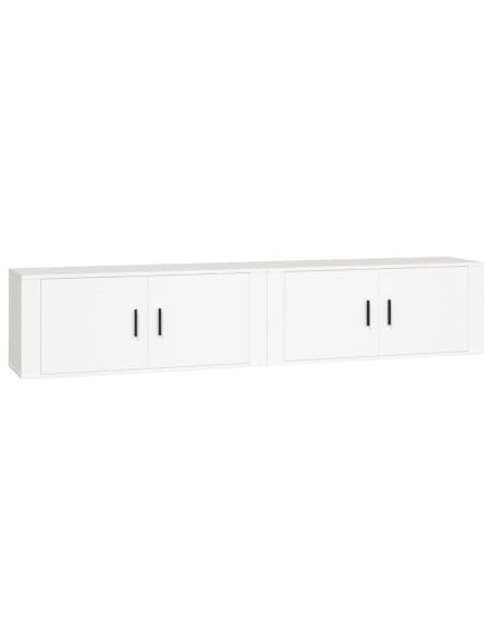 Mobili Porta TV a Parete 2 pz Bianco 100x34,5x40 cm