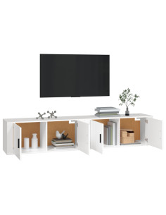 Mobili Porta TV a Parete 2 pz Bianco 100x34,5x40 cm 2