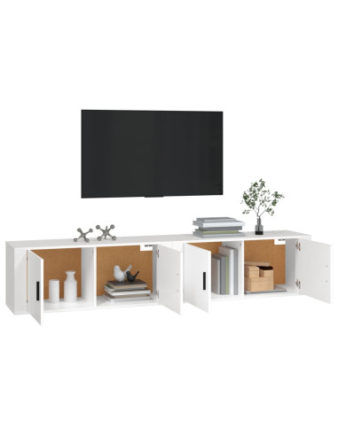 Mobili Porta TV a Parete 2 pz Bianco 100x34,5x40 cm