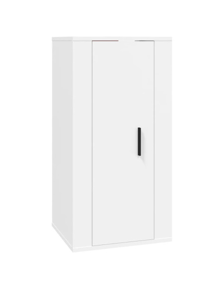 Set Mobili Porta TV 8pz Bianco in Legno Multistrato