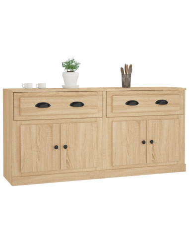 Credenze 2 pz Rovere Sonoma in Legno Multistrato