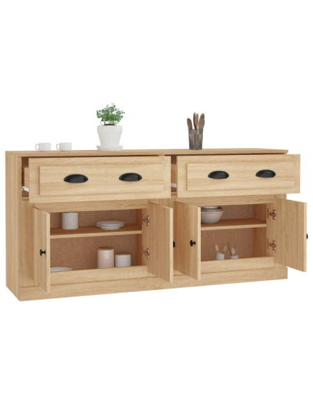 Credenze 2 pz Rovere Sonoma in Legno Multistrato