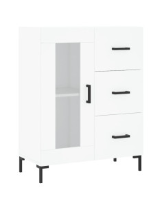 Credenza Bianca 69,5x34x180 cm in Legno Multistrato