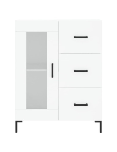 Credenza Bianca 69,5x34x180 cm in Legno Multistrato