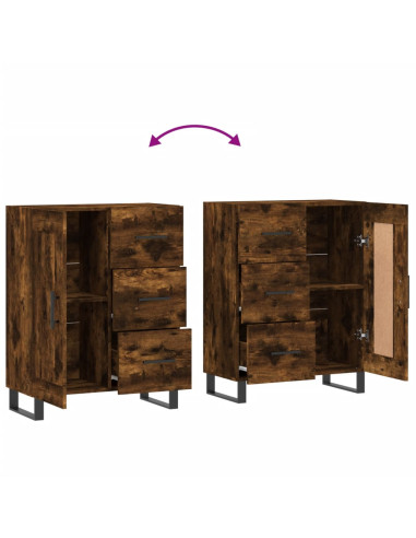 Credenza Rovere Fumo 69,5x34x90 cm in Legno Multistrato