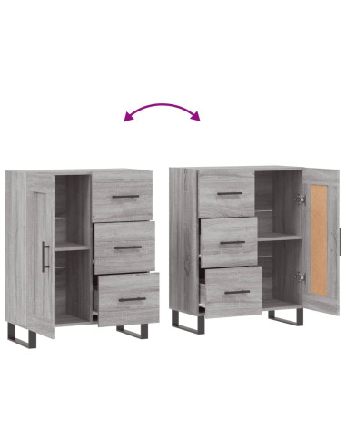 Credenza Grigio Sonoma 69,5x34x90 cm in Legno Multistrato