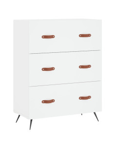 Credenza Bianca 69,5x34x180 cm in Legno Multistrato