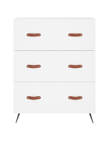 Credenza Bianca 69,5x34x180 cm in Legno Multistrato