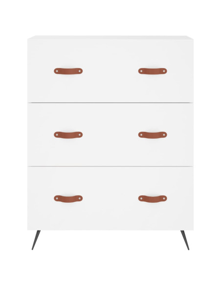 Credenza Bianca 69,5x34x180 cm in Legno Multistrato