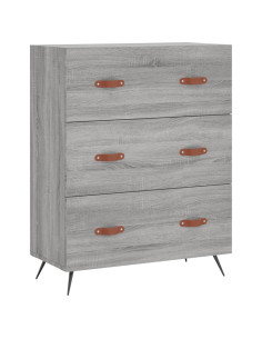 Credenza Grigio Sonoma 69,5x34x180 cm in Legno Multistrato