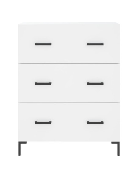 Credenza Bianca 69,5x34x180 cm in Legno Multistrato