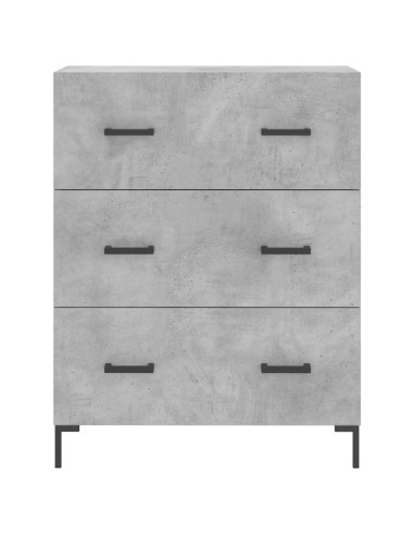 Credenza Grigio Cemento 69,5x34x180 cm in Legno Multistrato