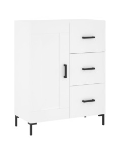 Credenza Bianca 69,5x34x180 cm in Legno Multistrato