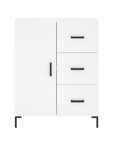 Credenza Bianca 69,5x34x180 cm in Legno Multistrato