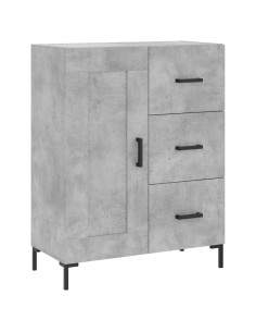 Credenza Grigio Cemento 69,5x34x180 cm in Legno Multistrato