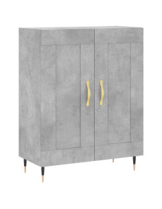 Credenza Grigio Cemento 69,5x34x180 cm in Legno Multistrato