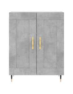 Credenza Grigio Cemento 69,5x34x180 cm in Legno Multistrato 2