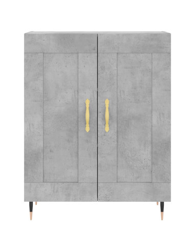 Credenza Grigio Cemento 69,5x34x180 cm in Legno Multistrato
