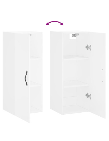 Mobile a Parete Bianco 34,5x34x90 cm in Legno Multistrato