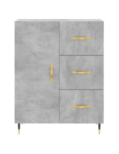 Credenza Grigio Cemento 69,5x34x180 cm in Legno Multistrato 2