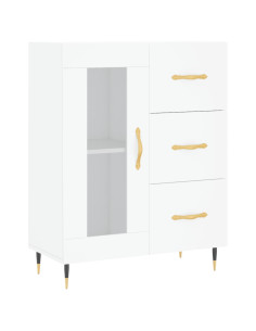 Credenza Bianca 69,5x34x180 cm in Legno Multistrato