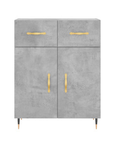 Credenza Grigio Cemento 69,5x34x180 cm in Legno Multistrato 2