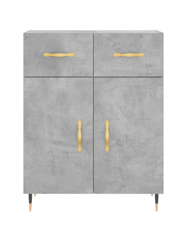 Credenza Grigio Cemento 69,5x34x180 cm in Legno Multistrato