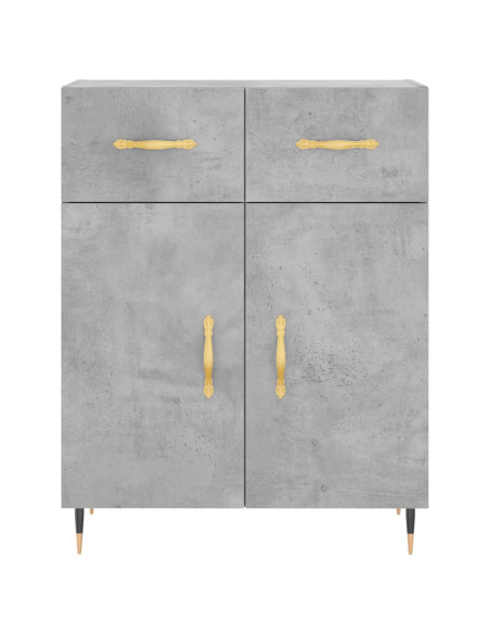 Credenza Grigio Cemento 69,5x34x180 cm in Legno Multistrato