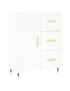 Credenza Bianca 69,5x34x180 cm in Legno Multistrato