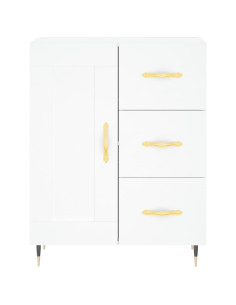 Credenza Bianca 69,5x34x180 cm in Legno Multistrato 2
