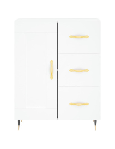 Credenza Bianca 69,5x34x180 cm in Legno Multistrato